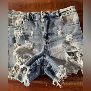 Distressed Kendall + Kylie Denim Shorts
